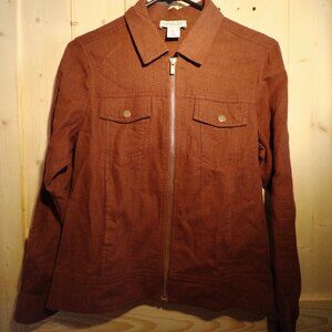 Rachel Zoe Brown Linen Jacket Small